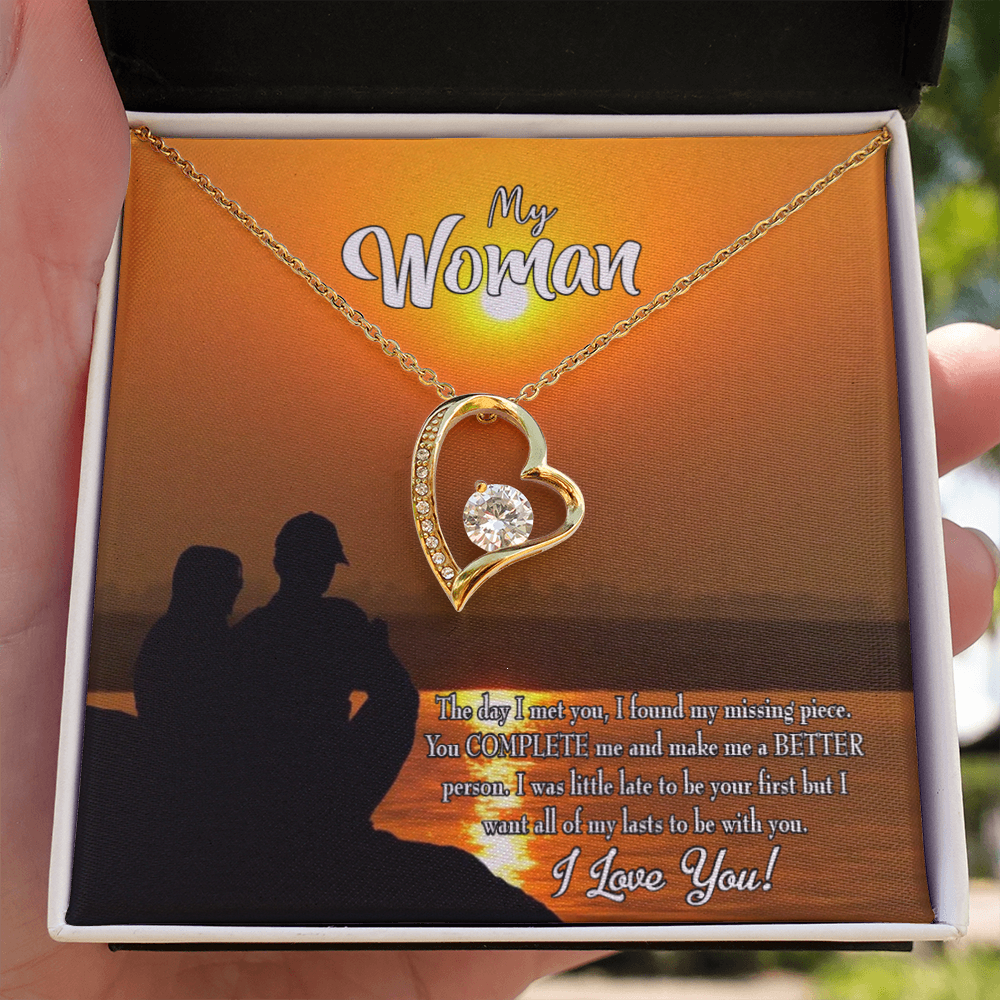 To My Girlfriend My Last Forever Necklace w Message Card-Express Your Love Gifts