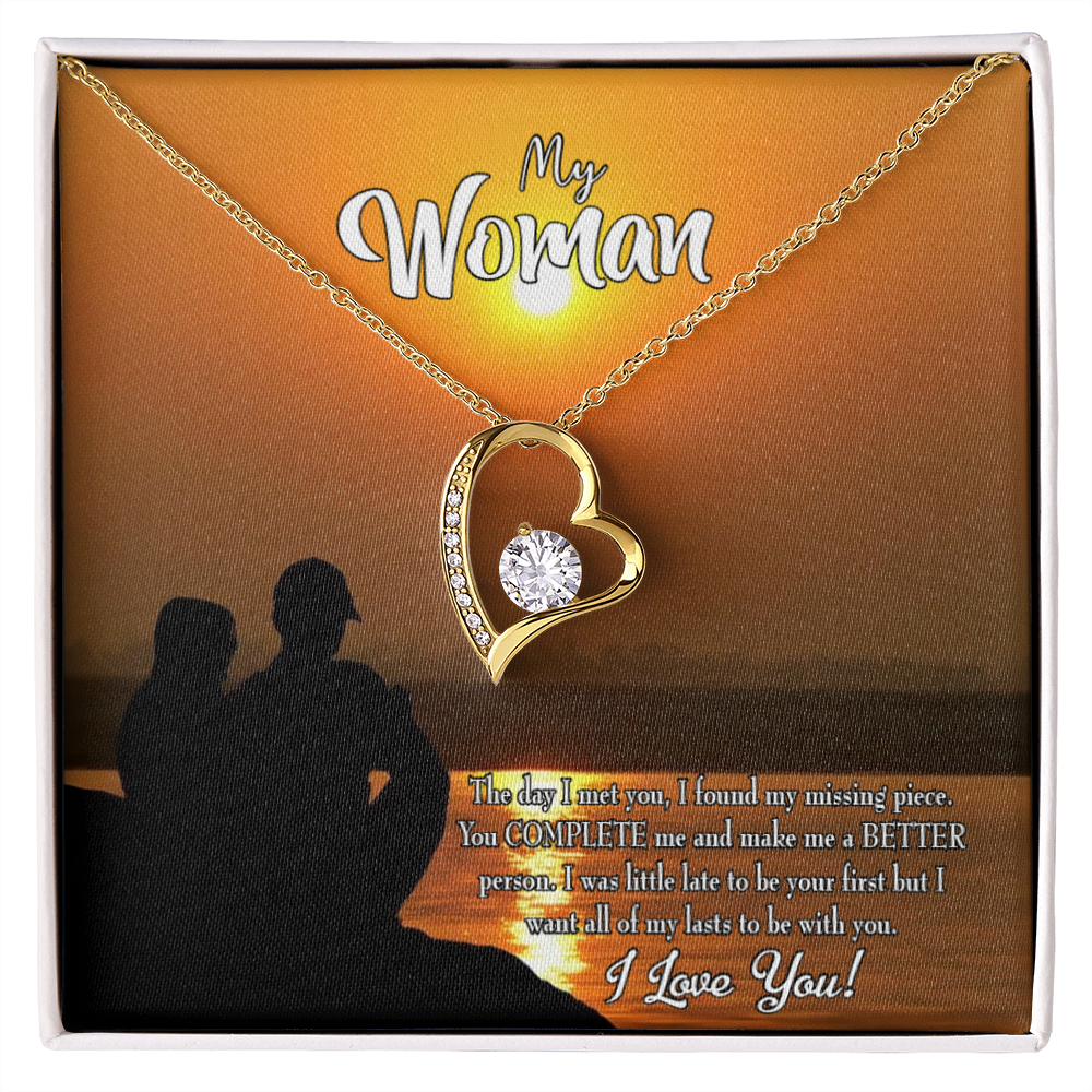 To My Girlfriend My Last Forever Necklace w Message Card-Express Your Love Gifts