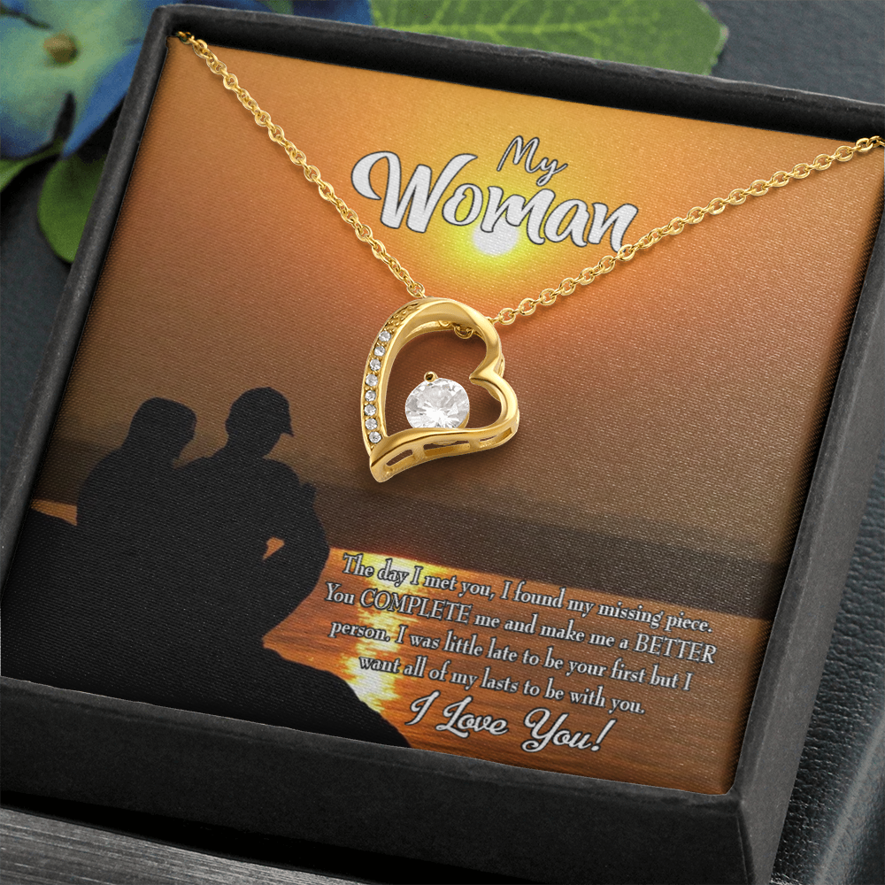 To My Girlfriend My Last Forever Necklace w Message Card-Express Your Love Gifts