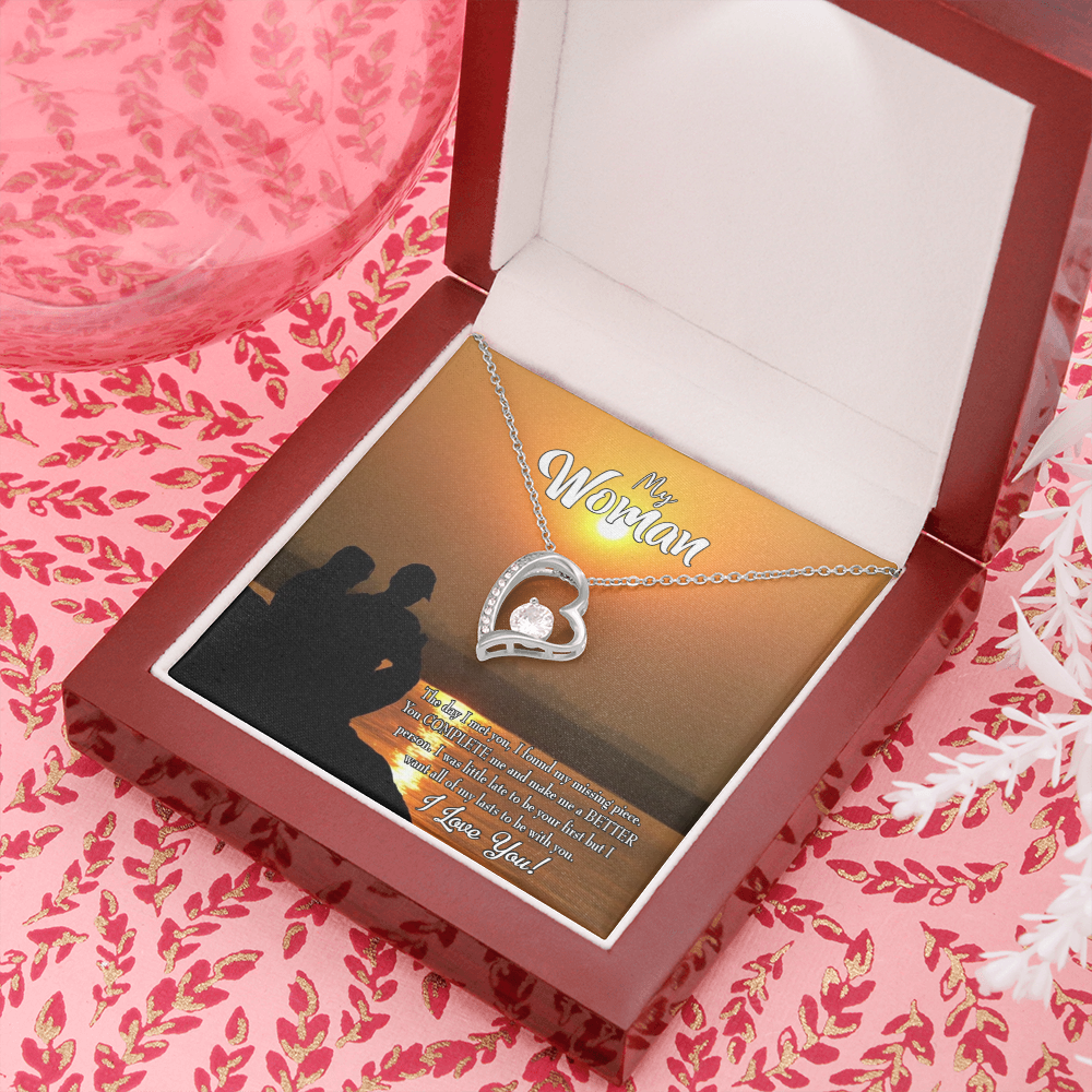 To My Girlfriend My Last Forever Necklace w Message Card-Express Your Love Gifts