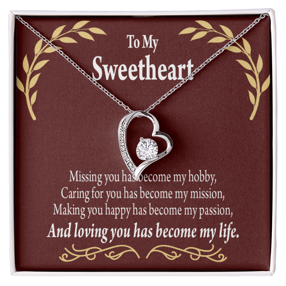 To My Girlfriend My Passion Forever Necklace w Message Card-Express Your Love Gifts