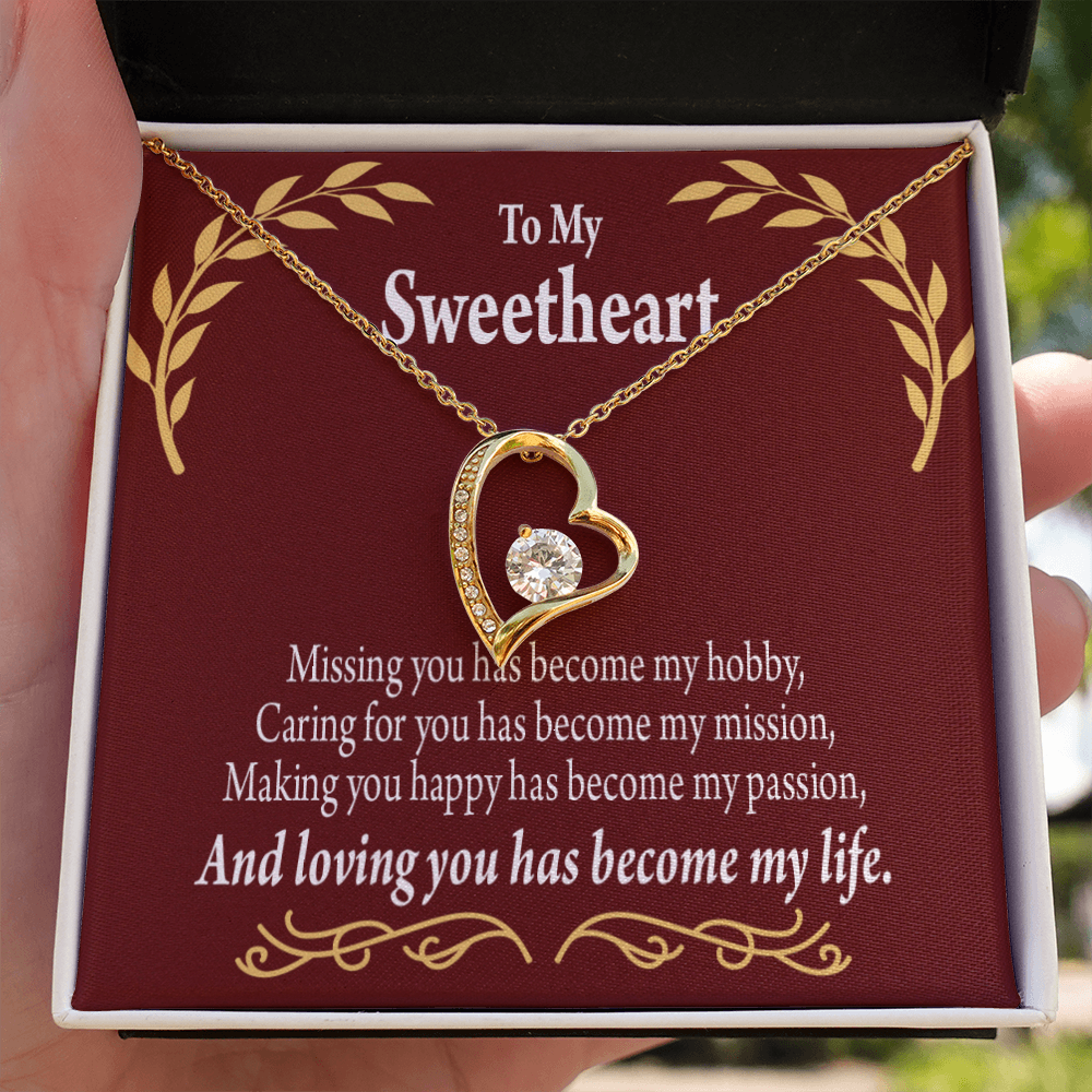 To My Girlfriend My Passion Forever Necklace w Message Card-Express Your Love Gifts