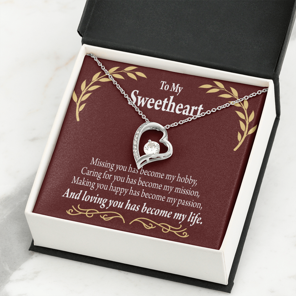 To My Girlfriend My Passion Forever Necklace w Message Card-Express Your Love Gifts