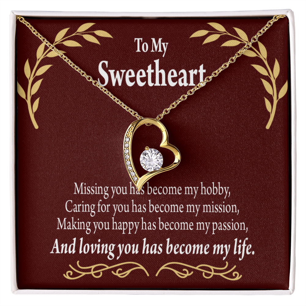 To My Girlfriend My Passion Forever Necklace w Message Card-Express Your Love Gifts