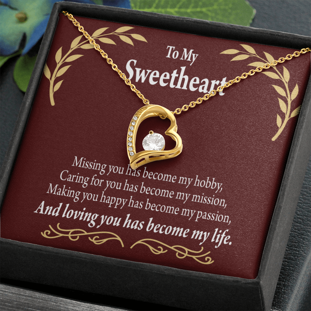 To My Girlfriend My Passion Forever Necklace w Message Card-Express Your Love Gifts