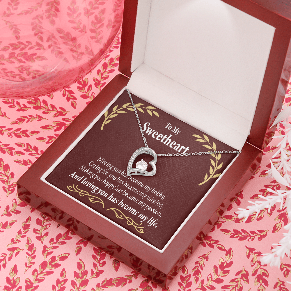 To My Girlfriend My Passion Forever Necklace w Message Card-Express Your Love Gifts