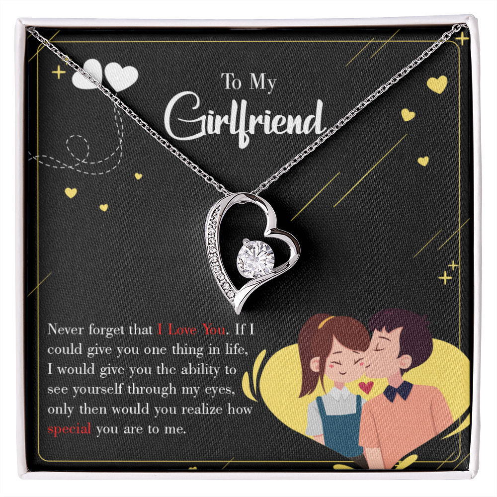 To My Girlfriend Never Forget Forever Necklace w Message Card-Express Your Love Gifts