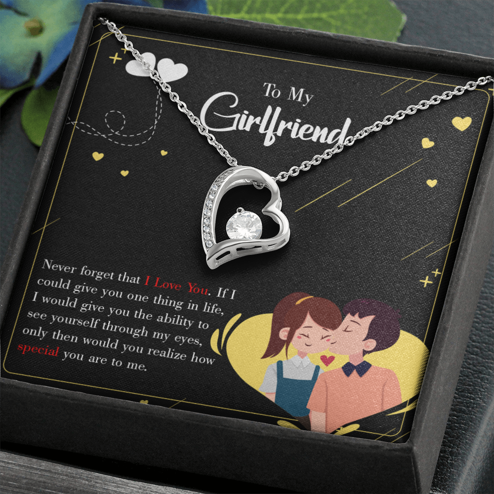 To My Girlfriend Never Forget Forever Necklace w Message Card-Express Your Love Gifts