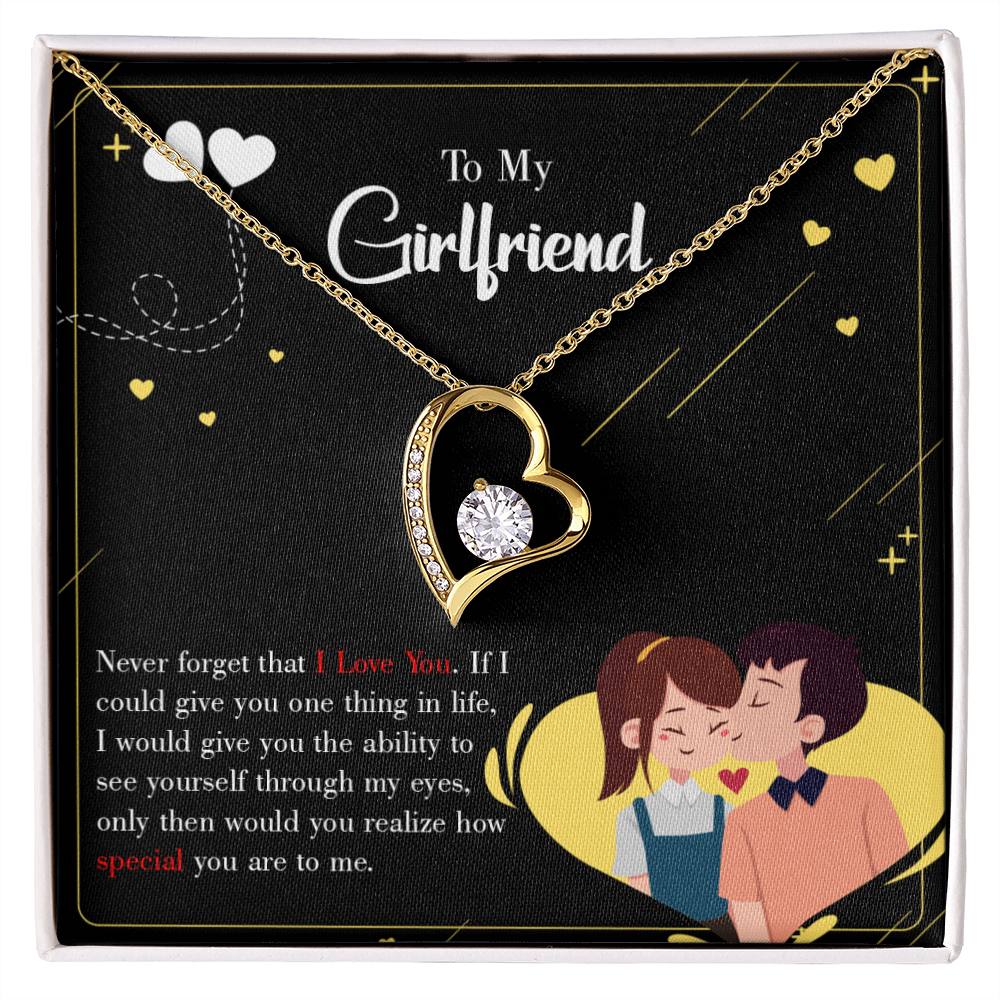 To My Girlfriend Never Forget Forever Necklace w Message Card-Express Your Love Gifts