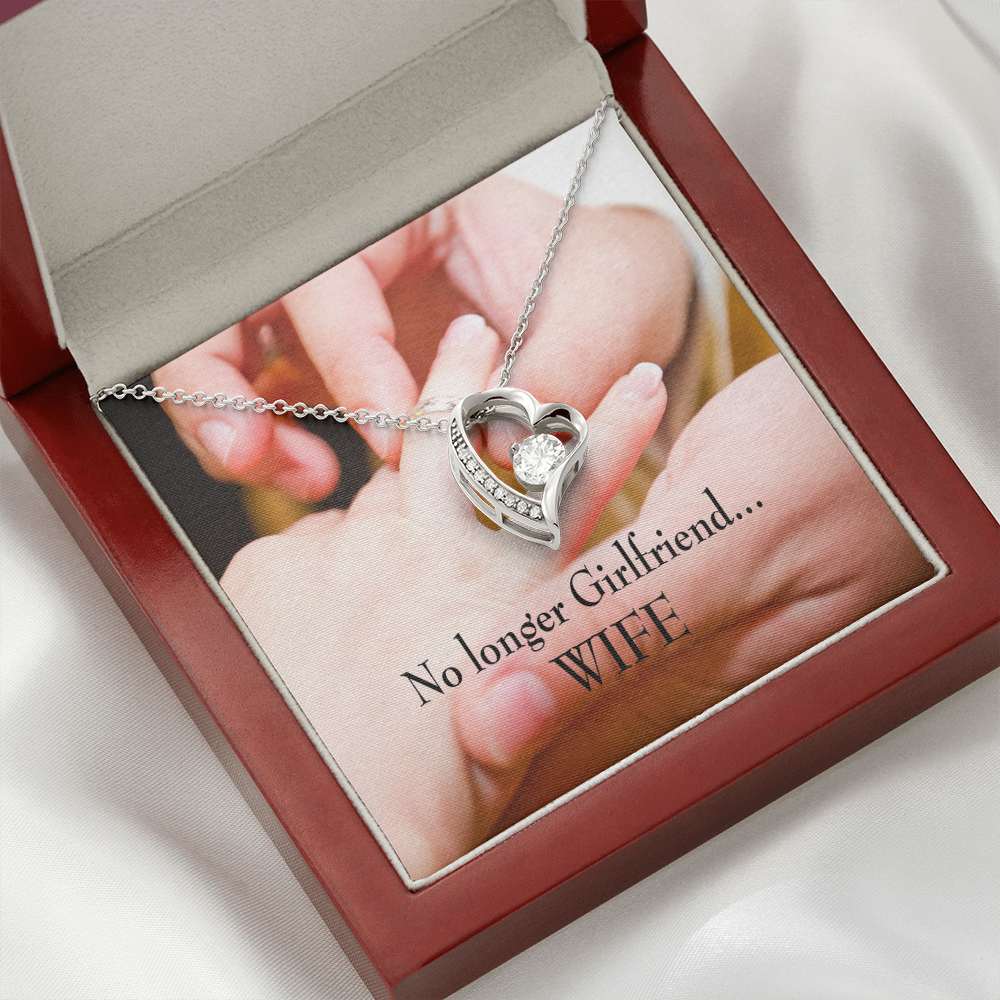 To My Girlfriend No Longer Girlfriend Forever Necklace w Message Card-Express Your Love Gifts