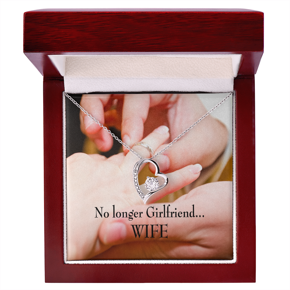 To My Girlfriend No Longer Girlfriend Forever Necklace w Message Card-Express Your Love Gifts