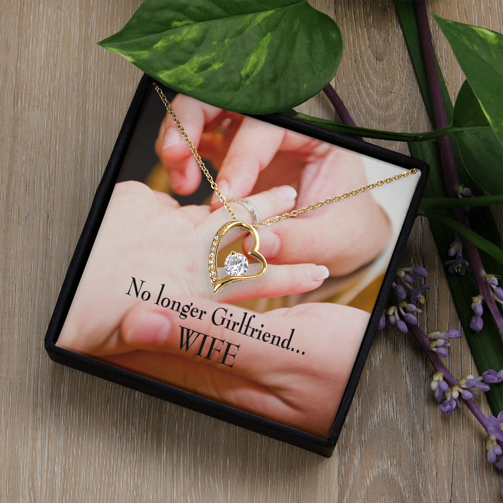 To My Girlfriend No Longer Girlfriend Forever Necklace w Message Card-Express Your Love Gifts