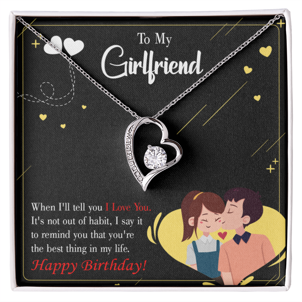 To My Girlfriend Not Out of Habit Forever Necklace w Message Card-Express Your Love Gifts