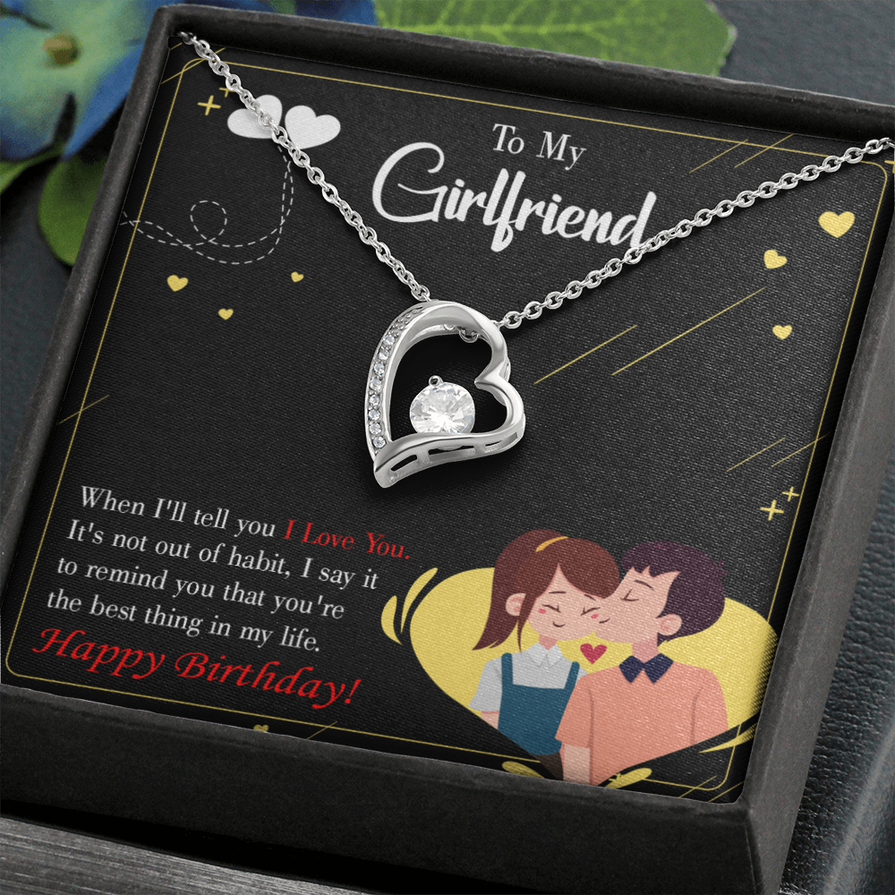 To My Girlfriend Not Out of Habit Forever Necklace w Message Card-Express Your Love Gifts
