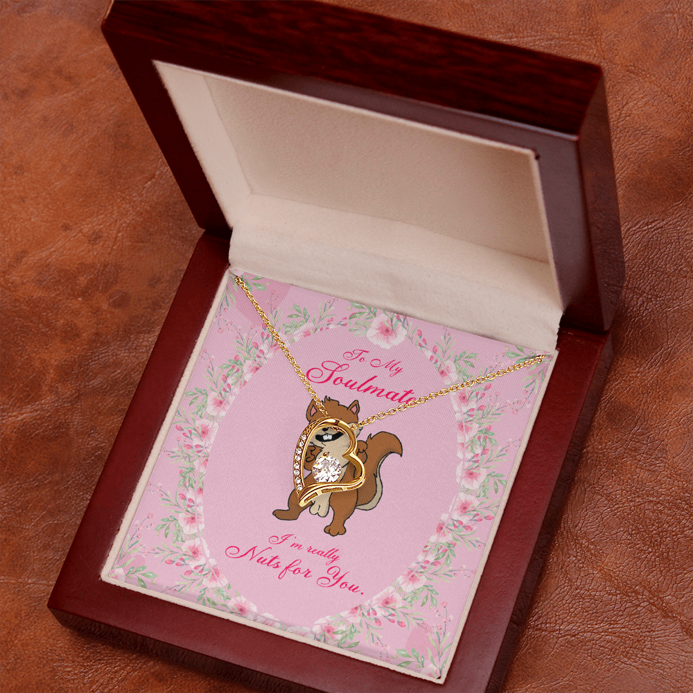 To My Girlfriend Nuts For You Forever Necklace w Message Card-Express Your Love Gifts