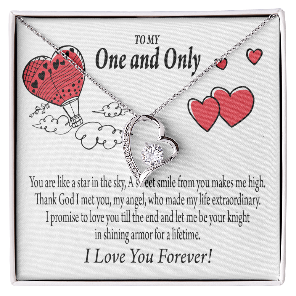 To My Girlfriend One & Only Forever Necklace w Message Card-Express Your Love Gifts