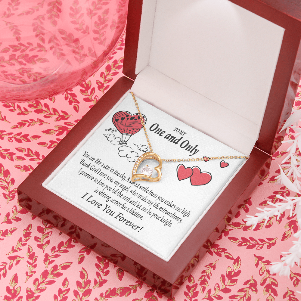 To My Girlfriend One & Only Forever Necklace w Message Card-Express Your Love Gifts