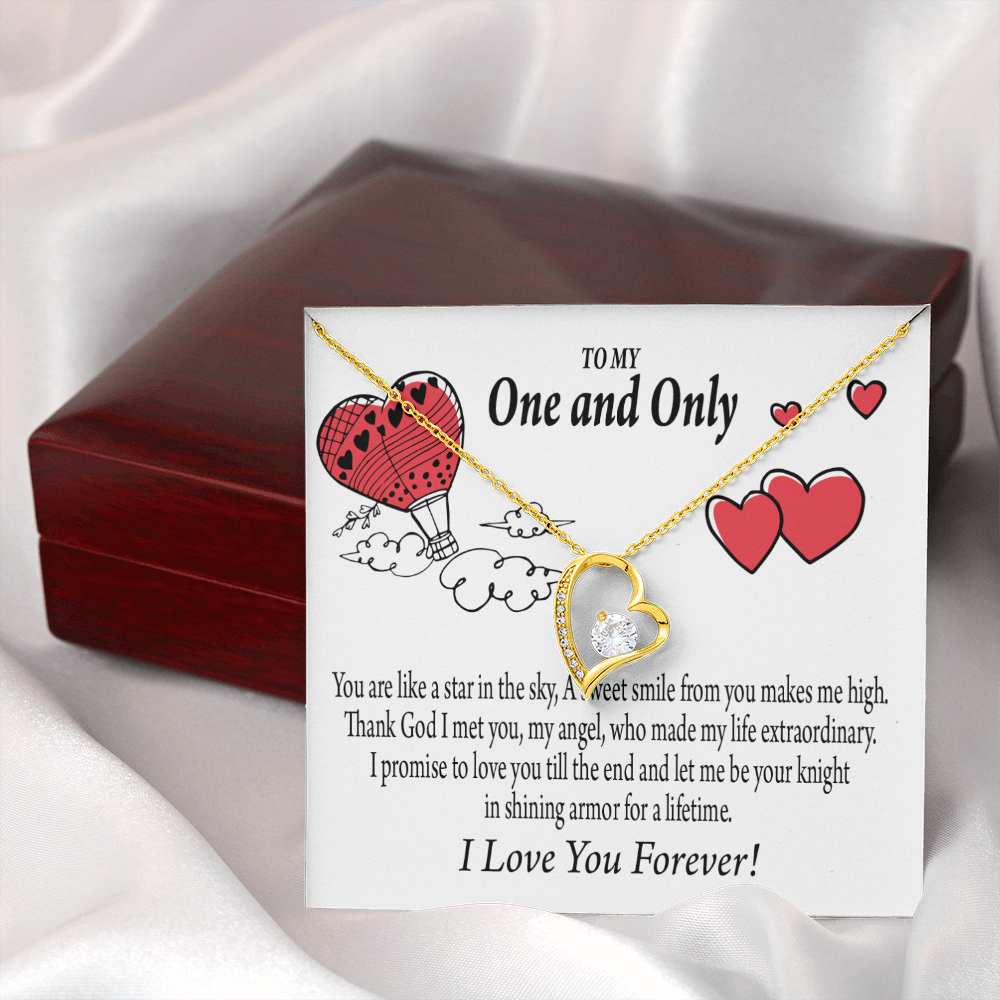 To My Girlfriend One & Only Forever Necklace w Message Card-Express Your Love Gifts