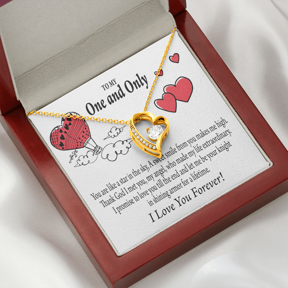 To My Girlfriend One & Only Forever Necklace w Message Card-Express Your Love Gifts