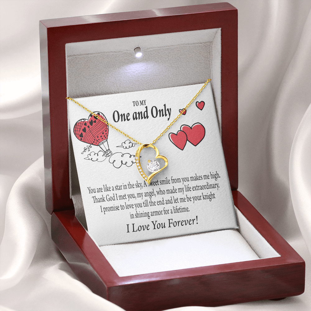 To My Girlfriend One & Only Forever Necklace w Message Card-Express Your Love Gifts