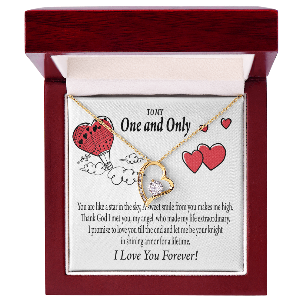 To My Girlfriend One & Only Forever Necklace w Message Card-Express Your Love Gifts