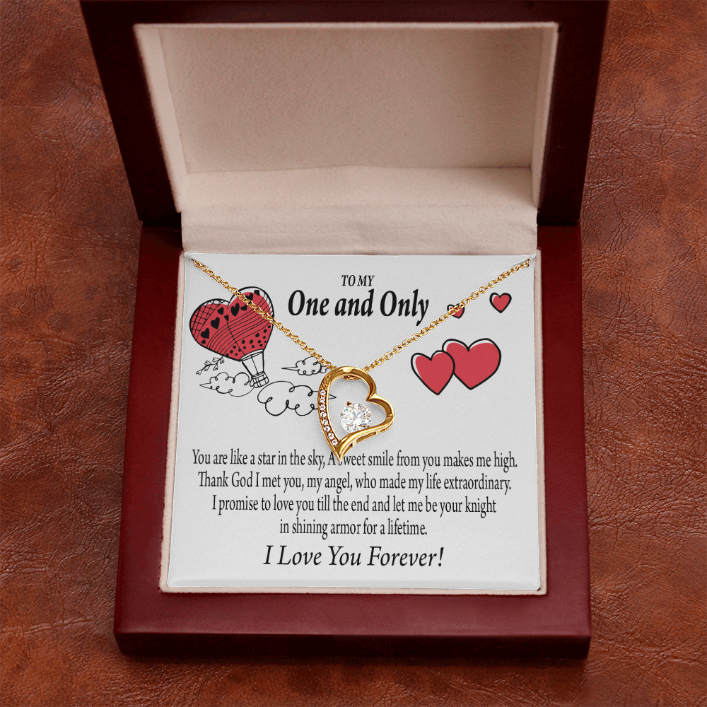 To My Girlfriend One & Only Forever Necklace w Message Card-Express Your Love Gifts