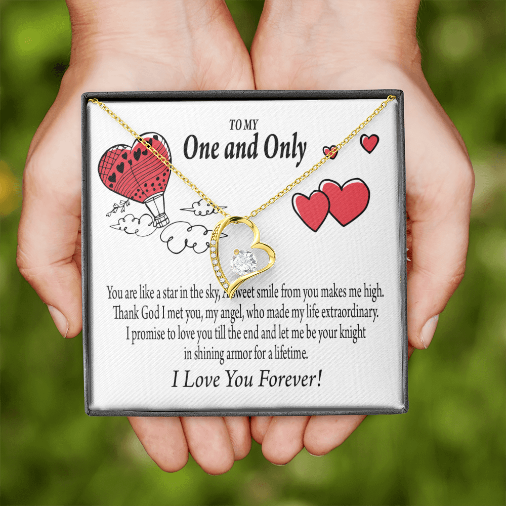 To My Girlfriend One & Only Forever Necklace w Message Card-Express Your Love Gifts