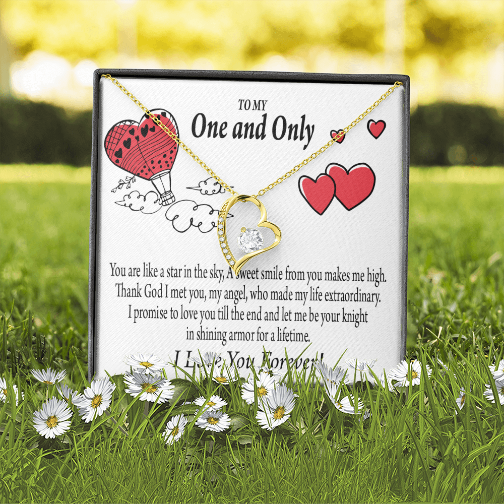 To My Girlfriend One & Only Forever Necklace w Message Card-Express Your Love Gifts