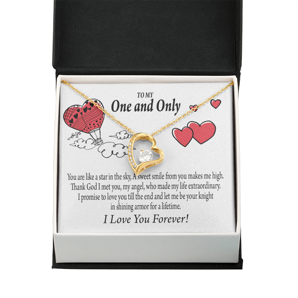 To My Girlfriend One & Only Forever Necklace w Message Card-Express Your Love Gifts