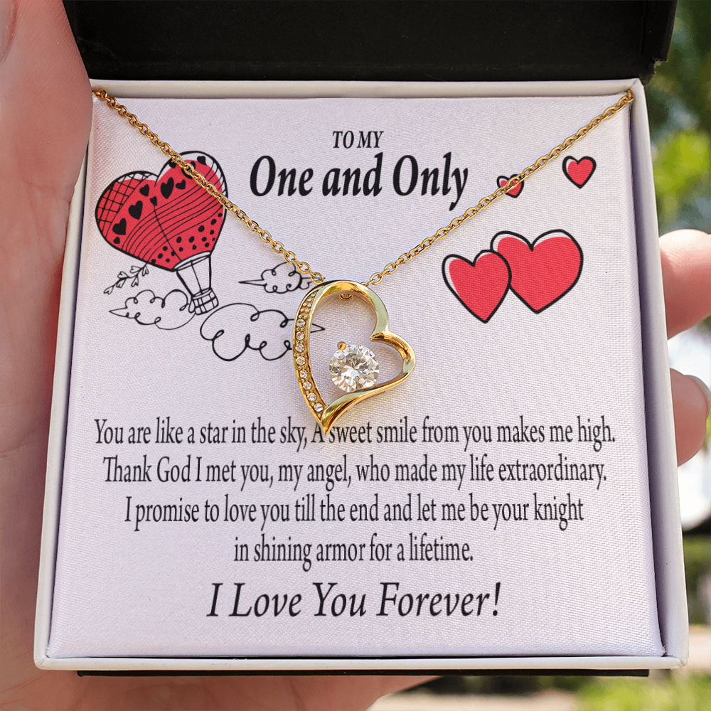 To My Girlfriend One & Only Forever Necklace w Message Card-Express Your Love Gifts