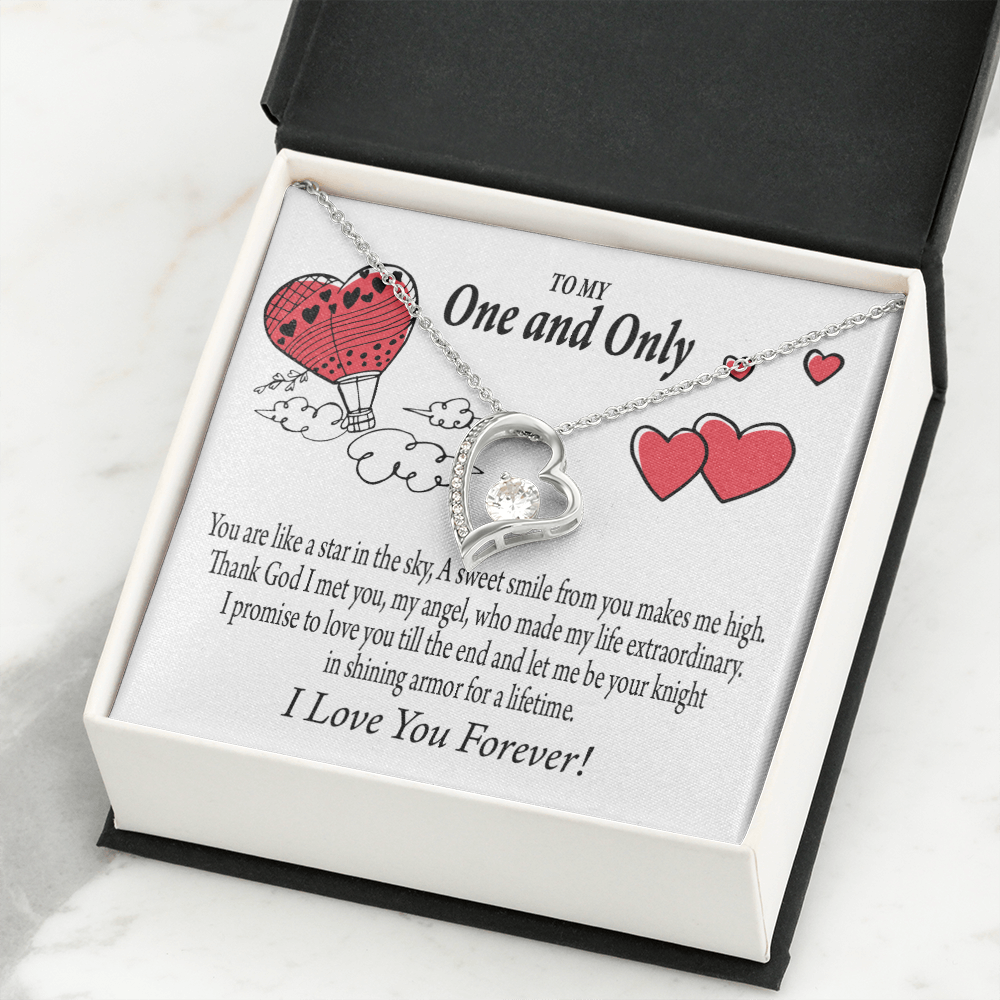 To My Girlfriend One & Only Forever Necklace w Message Card-Express Your Love Gifts