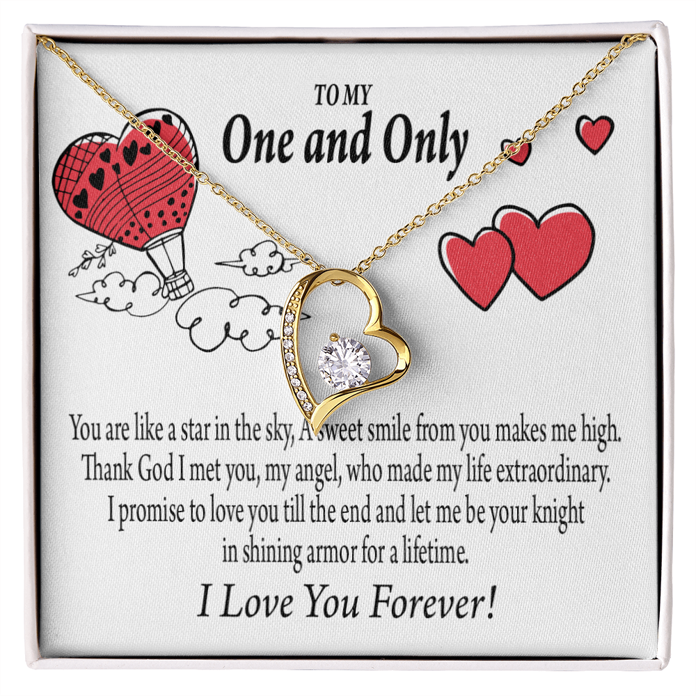 To My Girlfriend One & Only Forever Necklace w Message Card-Express Your Love Gifts