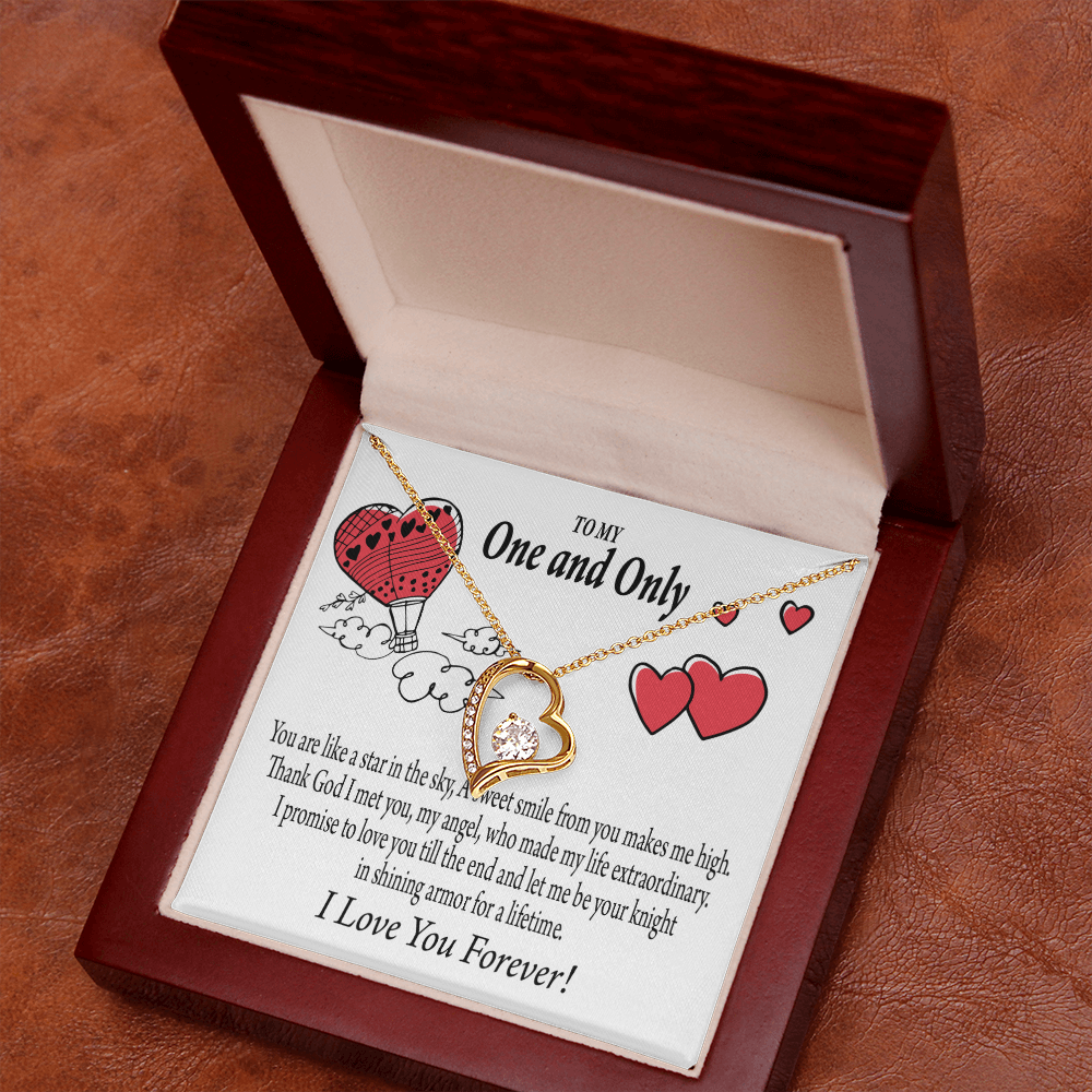 To My Girlfriend One & Only Forever Necklace w Message Card-Express Your Love Gifts