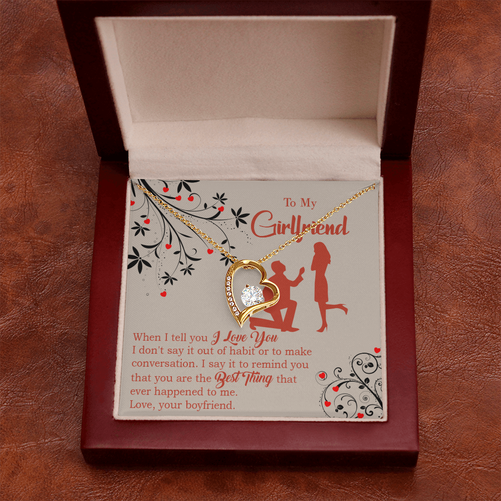 To My Girlfriend Out of Habit Forever Necklace w Message Card-Express Your Love Gifts