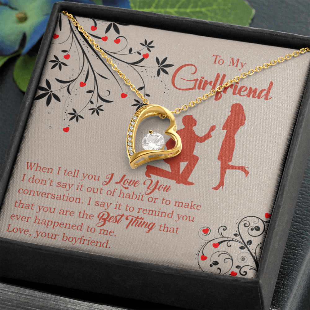 To My Girlfriend Out of Habit Forever Necklace w Message Card-Express Your Love Gifts