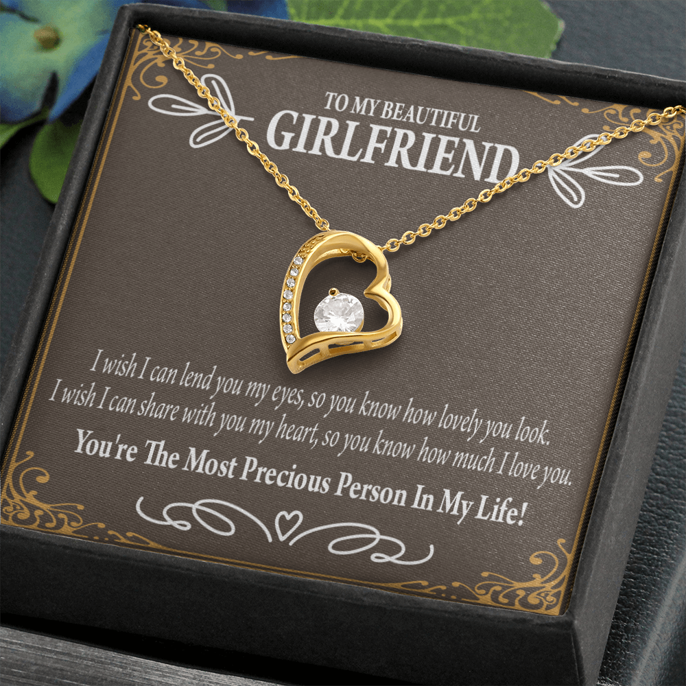 To My Girlfriend Precious Love Forever Necklace w Message Card-Express Your Love Gifts