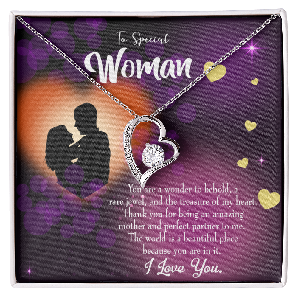 To My Girlfriend Rare Jewel Forever Necklace w Message Card-Express Your Love Gifts