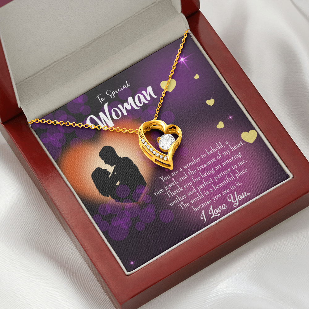 To My Girlfriend Rare Jewel Forever Necklace w Message Card-Express Your Love Gifts