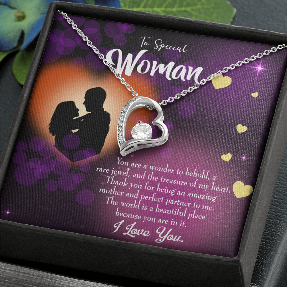 To My Girlfriend Rare Jewel Forever Necklace w Message Card-Express Your Love Gifts