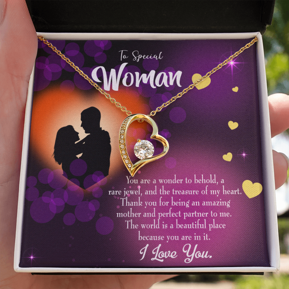 To My Girlfriend Rare Jewel Forever Necklace w Message Card-Express Your Love Gifts