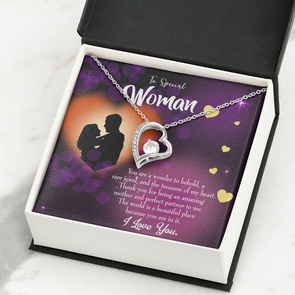 To My Girlfriend Rare Jewel Forever Necklace w Message Card-Express Your Love Gifts