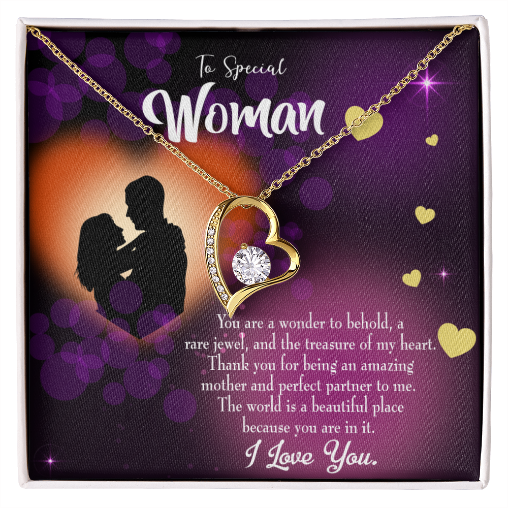 To My Girlfriend Rare Jewel Forever Necklace w Message Card-Express Your Love Gifts