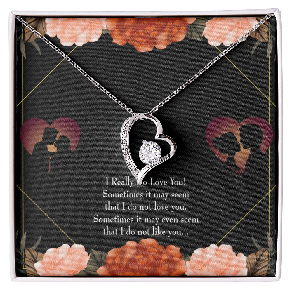 To My Girlfriend Really Love You English Forever Necklace w Message Card-Express Your Love Gifts