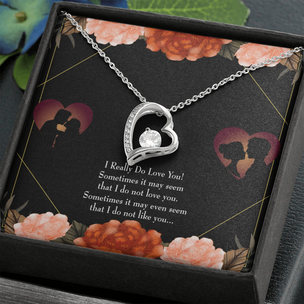 To My Girlfriend Really Love You English Forever Necklace w Message Card-Express Your Love Gifts