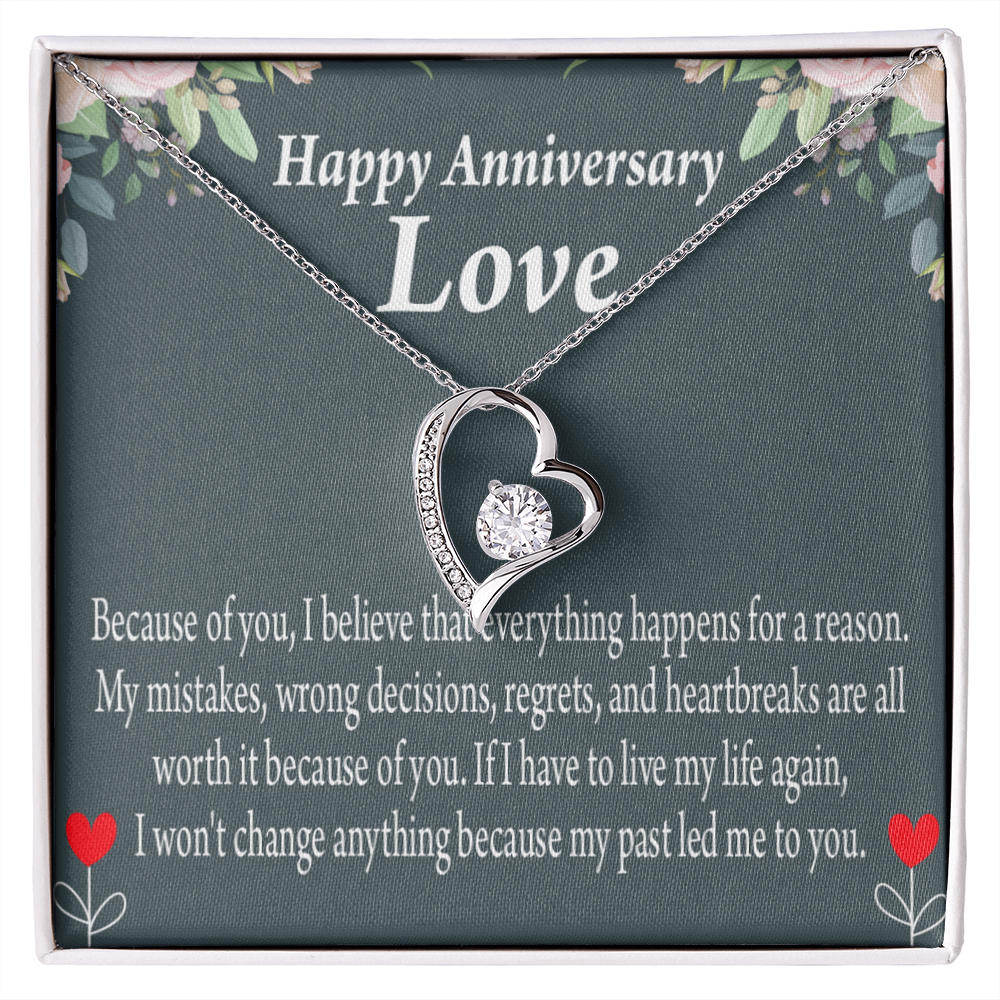 To My Girlfriend Reason For Everything Forever Necklace w Message Card-Express Your Love Gifts