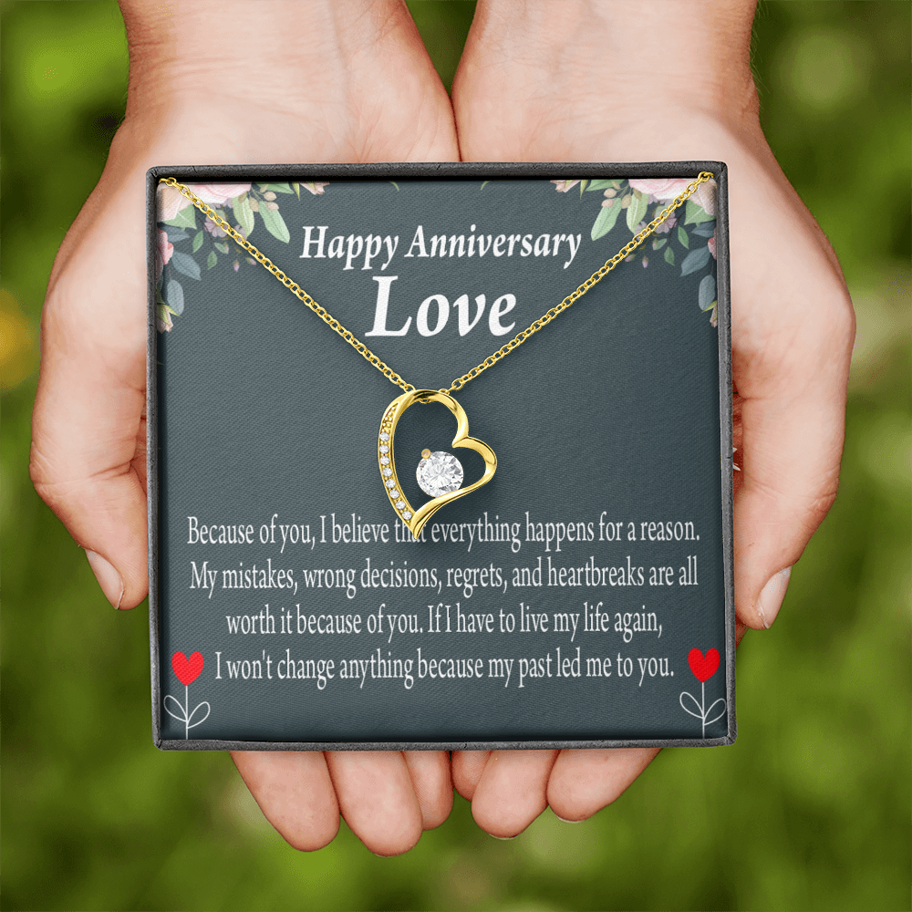 To My Girlfriend Reason For Everything Forever Necklace w Message Card-Express Your Love Gifts