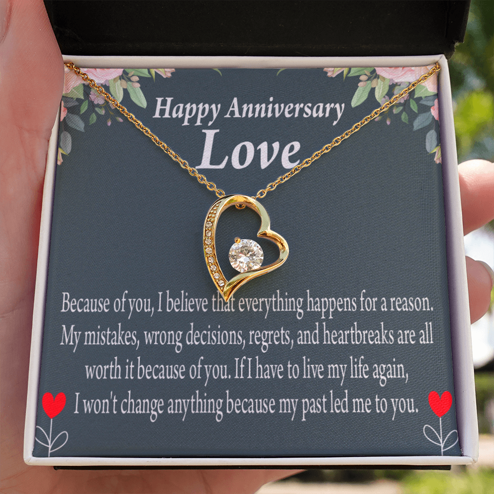 To My Girlfriend Reason For Everything Forever Necklace w Message Card-Express Your Love Gifts