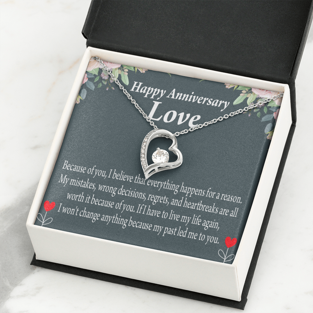 To My Girlfriend Reason For Everything Forever Necklace w Message Card-Express Your Love Gifts