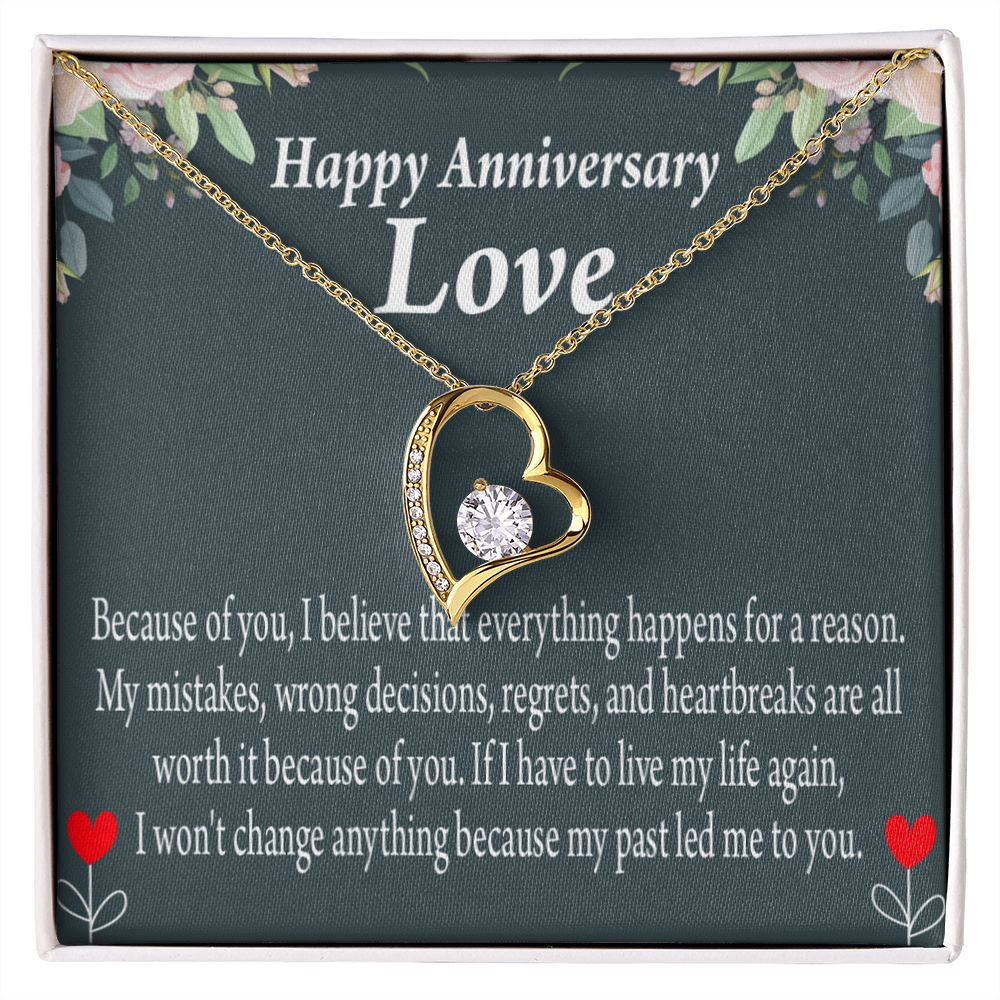 To My Girlfriend Reason For Everything Forever Necklace w Message Card-Express Your Love Gifts