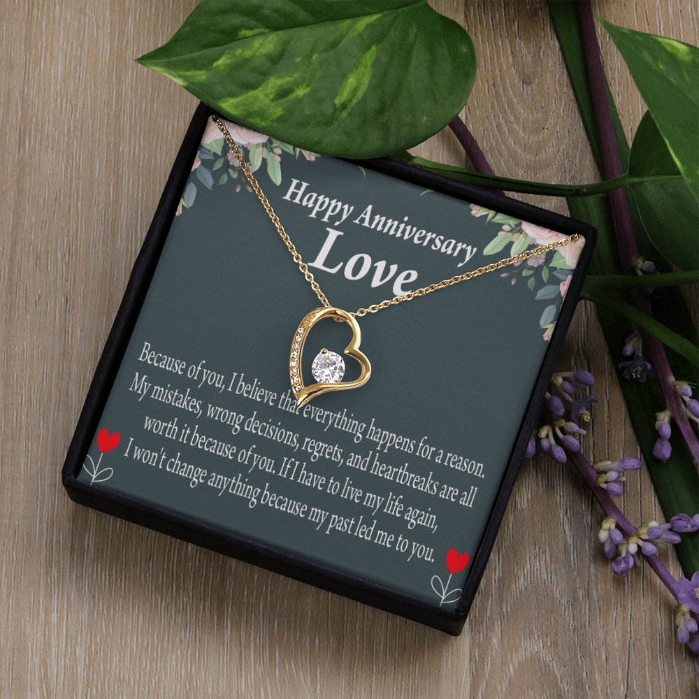 To My Girlfriend Reason For Everything Forever Necklace w Message Card-Express Your Love Gifts